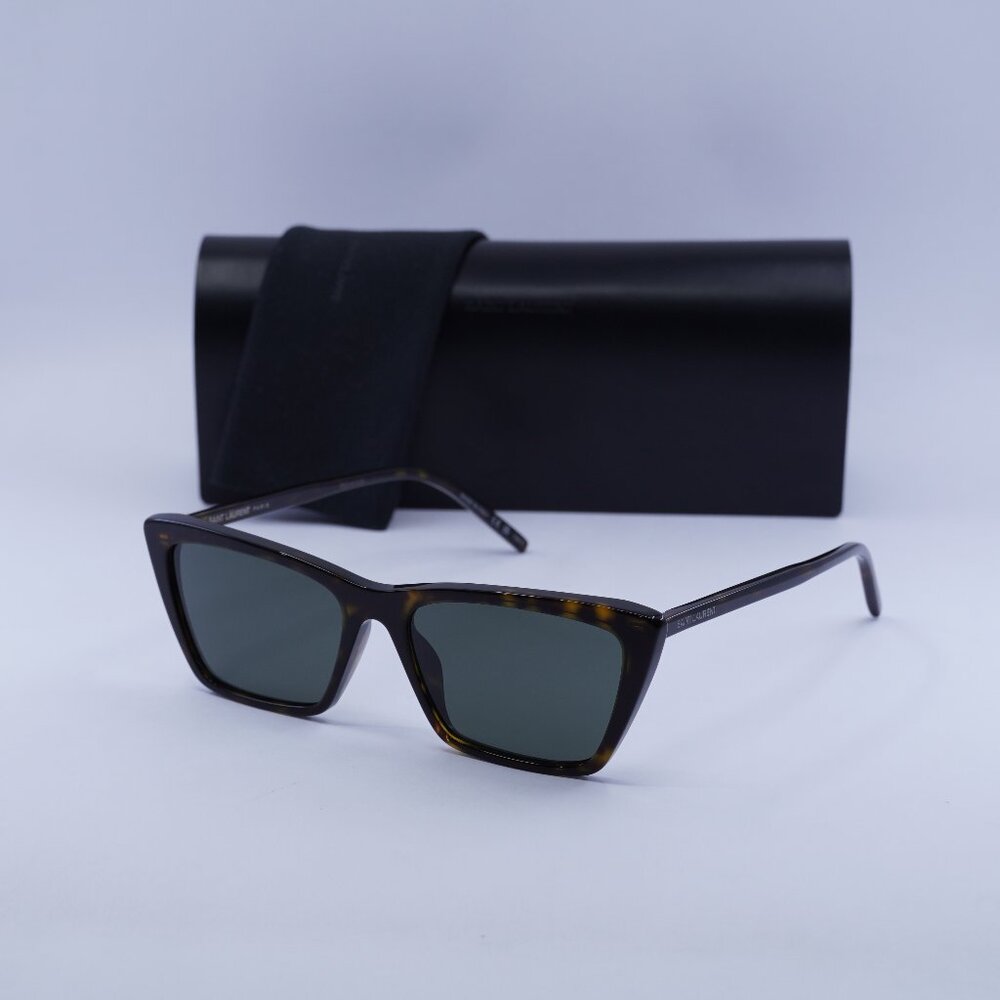 Saint Laurent SL737 MICA THIN 002 Cat Eye Sunglasses - Havana / Grey